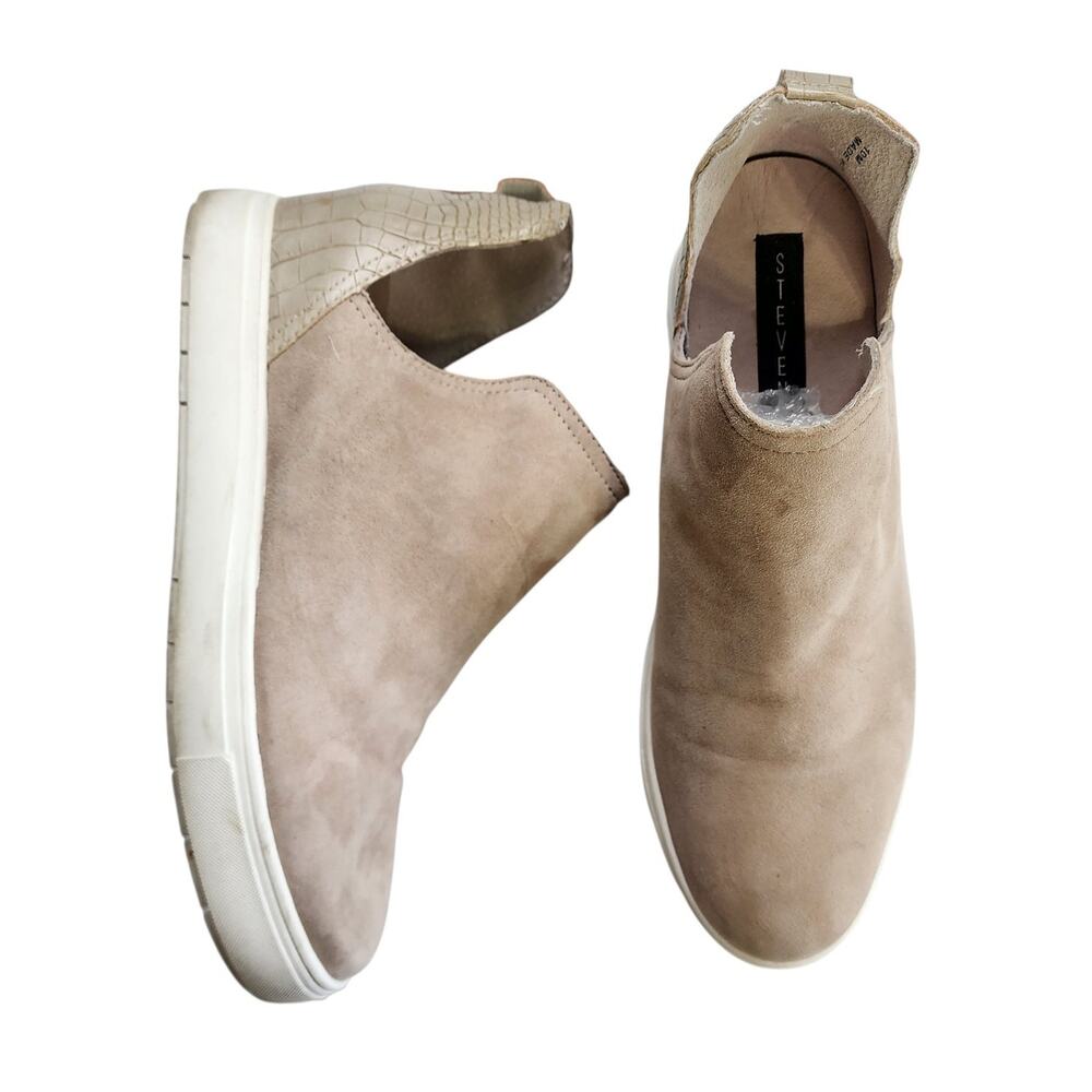 Steven by Steve Madden Womens‎ Caneres Platform Sneakers Size 10 Beige Suede